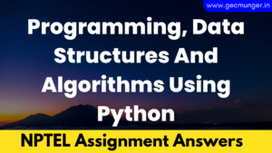 Programming, Data Structures And Algorithms Using Python