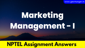 Marketing Management - I